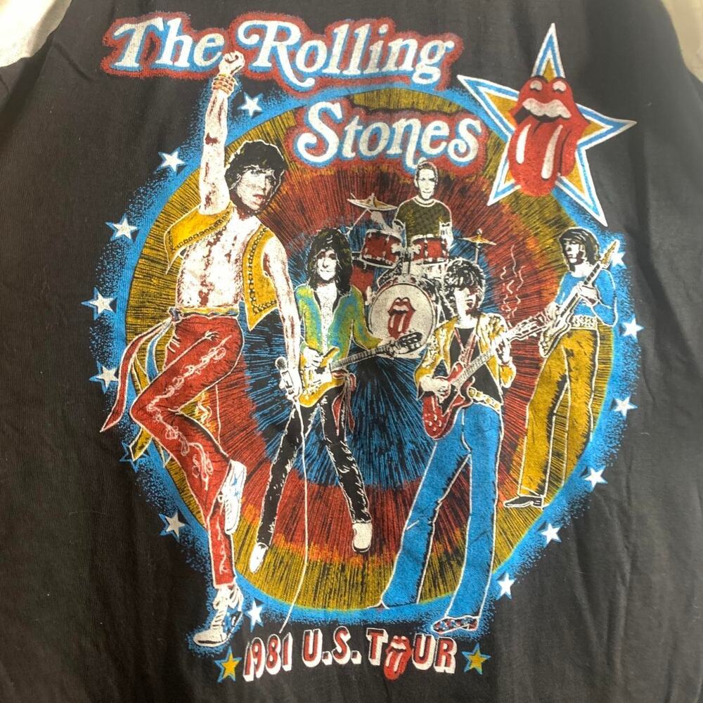 vintage 1981 ROLLING STONES Tattoo You Tour double sided 3/4 sleeve tee shirt XL